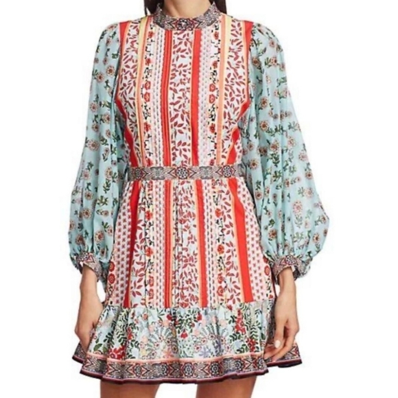 Alice+Olivia Floral Multicolor Long Sleeve Dress - Picture 4 of 5